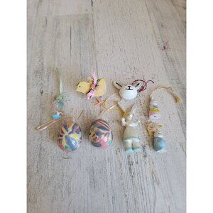 rabbit bunny chick fell egg mini ornament variety spring Decor set